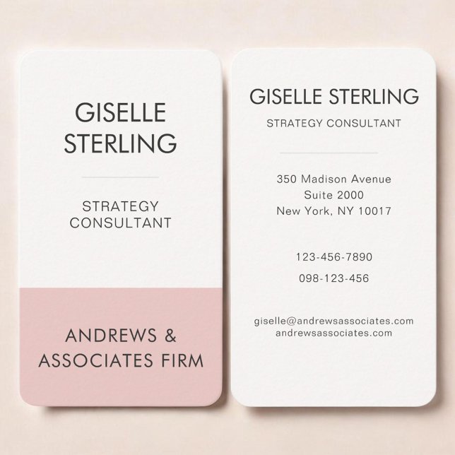 Carte De Visite Rose Pâle Professionnel (Créateur téléchargé)