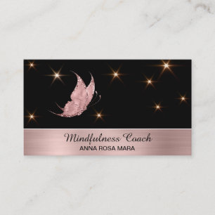 Carte De Visite *~* Rose Papillon d'or Stars mystiques Magique Bu