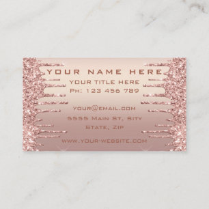 Carte de visite rose Parties scintillant Gold Conc
