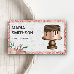 Carte De Visite Rose Parties scintillant or Chocolat Drives boulan