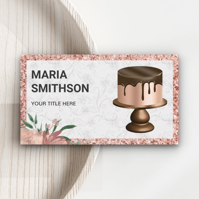 Carte De Visite Rose Parties scintillant or Chocolat Drives boulan (Créateur téléchargé)