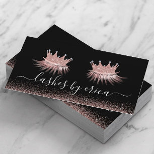 Carte De Visite Rose Parties scintillant or Couronne Eyelash Diva
