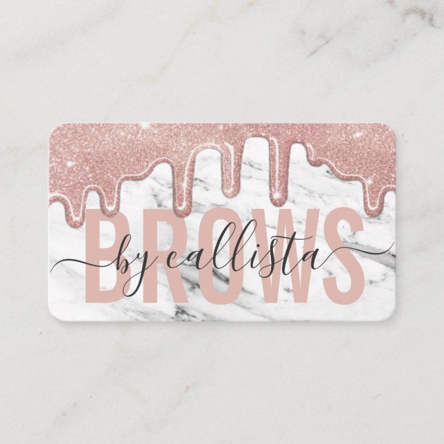 Carte De Visite Rose Parties scintillant or Drives Marble Eyebrow  (Devant)