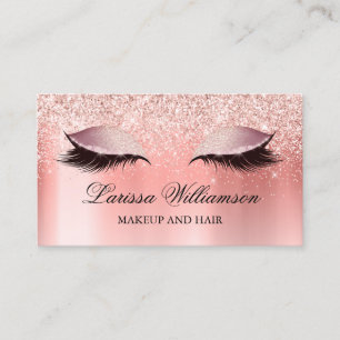 Carte De Visite Rose Parties scintillant or Eyelash Extensions Maq