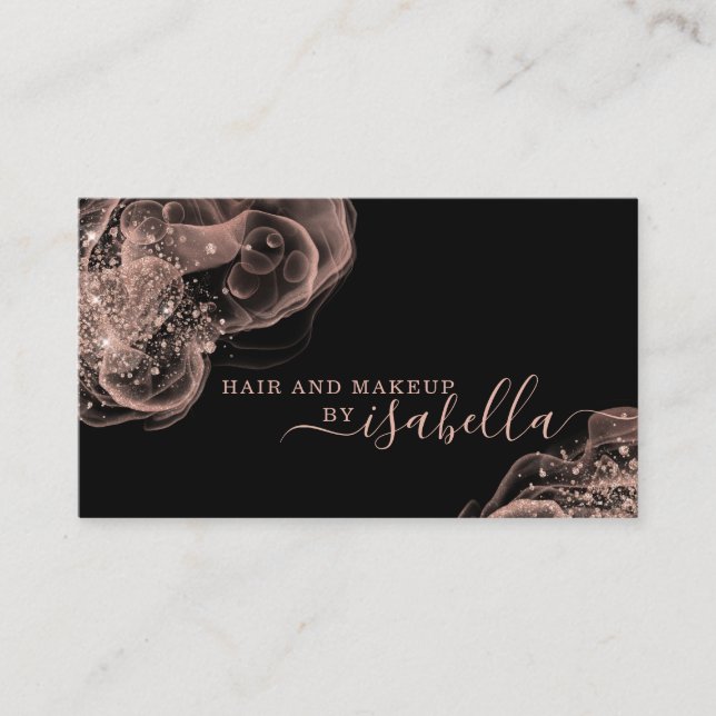Carte De Visite Rose Parties scintillant or maquillage Artiste Car (Devant)