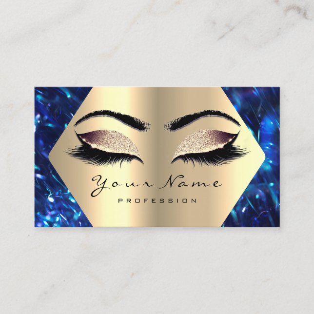 Carte De Visite Rose Parties scintillant or maquillage Artiste Las (Devant)