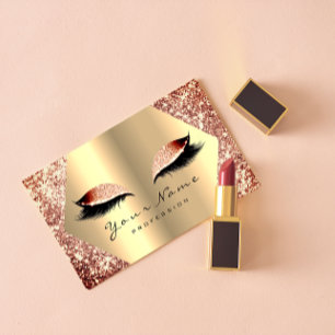 Carte De Visite Rose Parties scintillant or maquillage Artiste Las