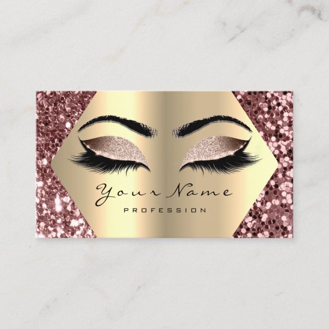 Carte De Visite Rose Parties scintillant or maquillage Artiste Las (Devant)