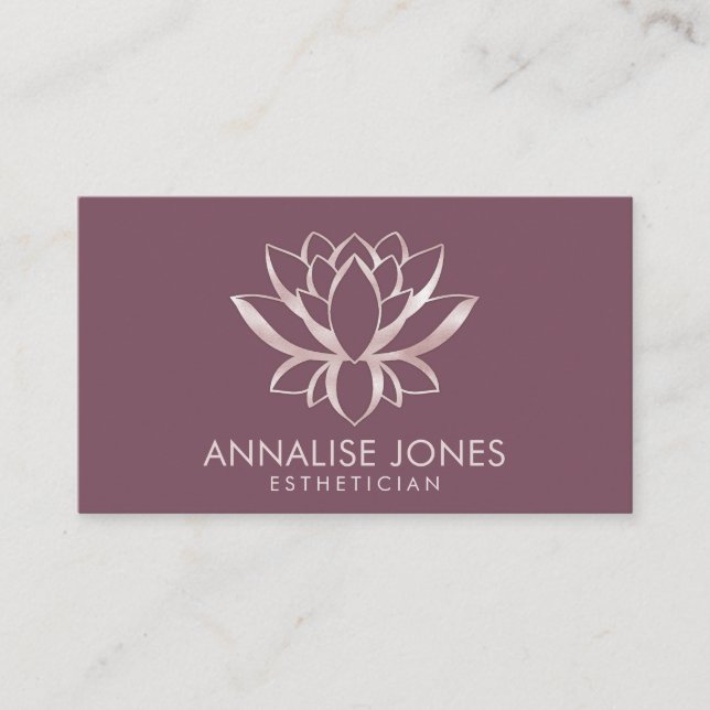 Carte de visite Rose Pearl Gold Lotus (Devant)