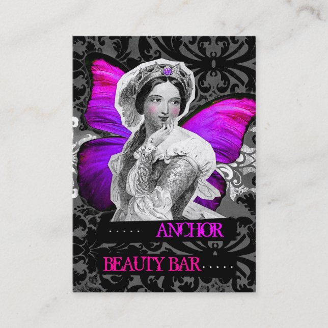 Carte De Visite Rose pourpre d'Ancre de beauté de papillon de 311 (Devant)
