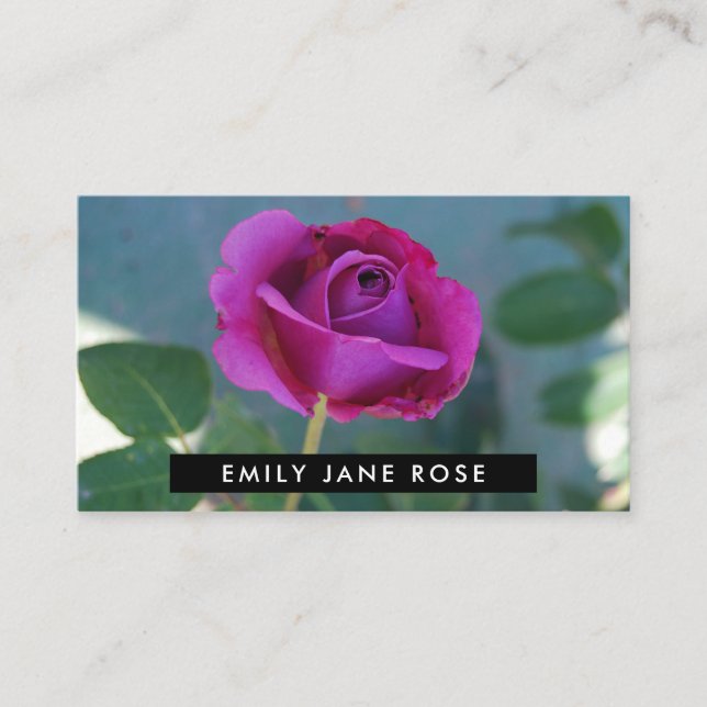 Carte De Visite Rose pourpre, fleuriste (Devant)