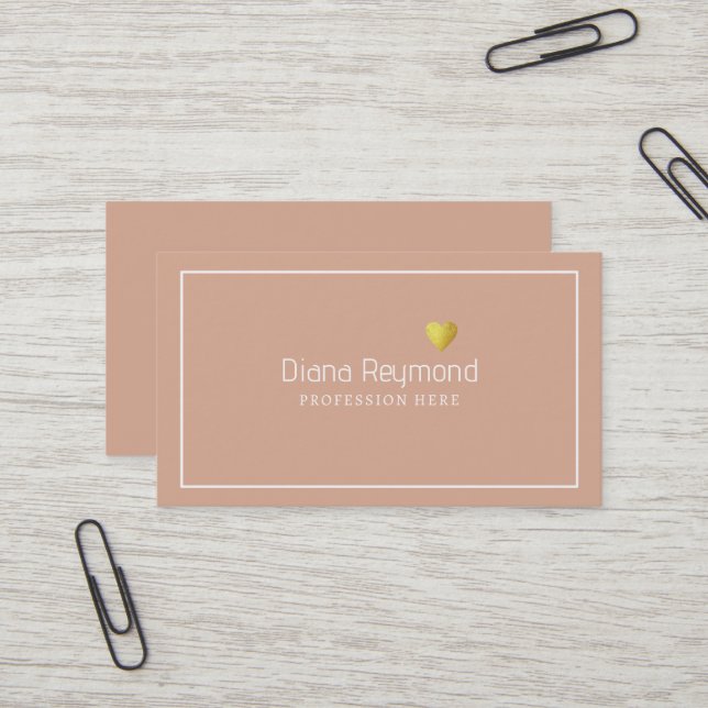 Carte De Visite Rose poussiéreuse Élégante femme professionnelle (Devant/Arrière en situation)