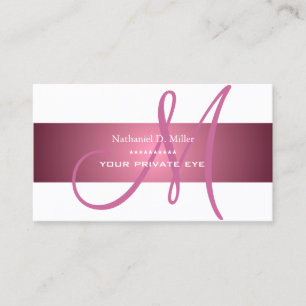 Carte De Visite Rose Poussiéreuse Monogramme/Couleur de fond DIY