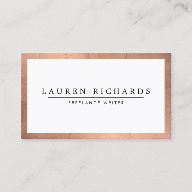 Carte De Visite Rose professionnel Luxe Gold et White (Devant)