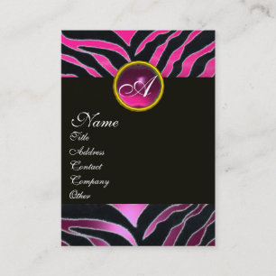 CARTE DE VISITE ROSE, PURPLE BLACÉ ZEBRA FUR MONOGRAM