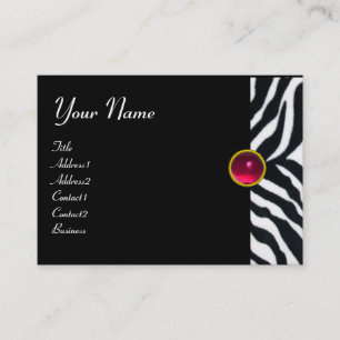 Carte De Visite ROSE, PURPLE BLACÉ ZEBRA FUR MONOGRAM fuchsia