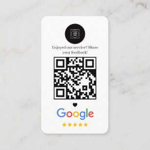 Carte de visite rose QR avec 5 étoiles
