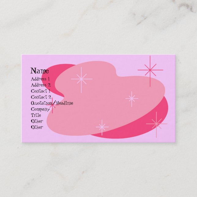 Carte De Visite Rose rétro (Devant)