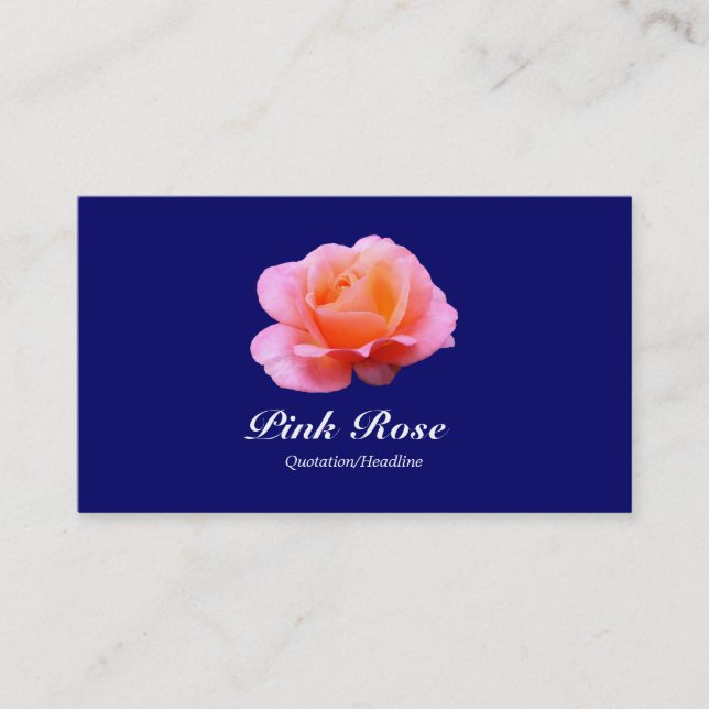Carte De Visite Rose rose - bleu marine (Devant)