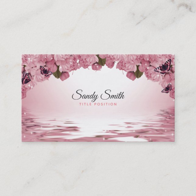Carte De Visite Rose rose brillante (Devant)