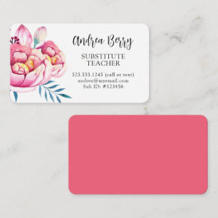 Carte De Visite Rose rose chaud