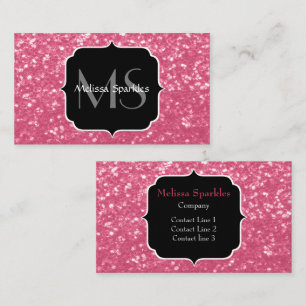 Carte De Visite Rose rose clair faux pétille parties scintillant M