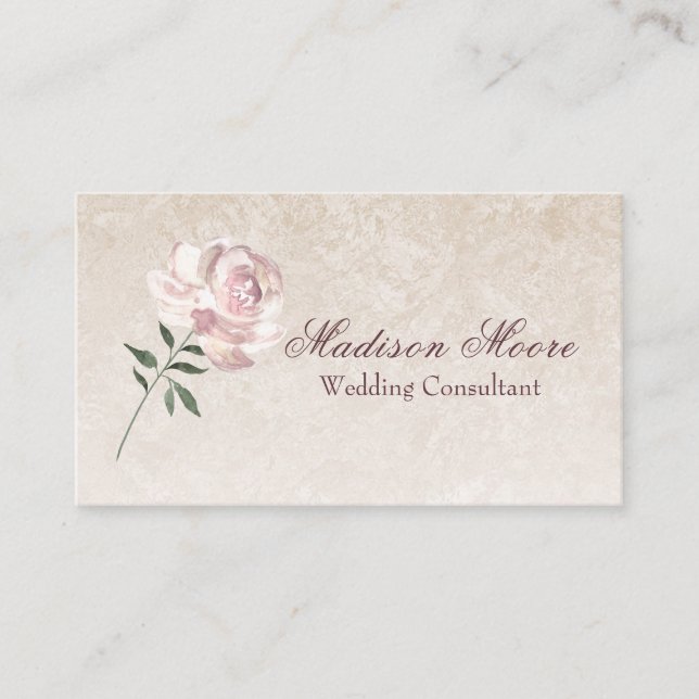 Carte De Visite Rose rose en fleur (Devant)