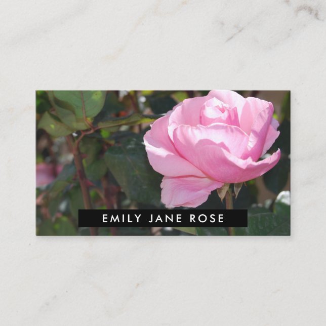 Carte De Visite Rose rose, fleuriste (Devant)