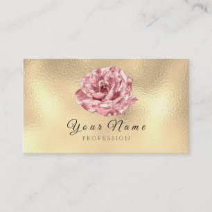 Carte De Visite Rose rose métallique Lux Champagne Gold Glass