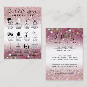 Carte De Visite Rose Rose Parties scintillant Lash Extensions