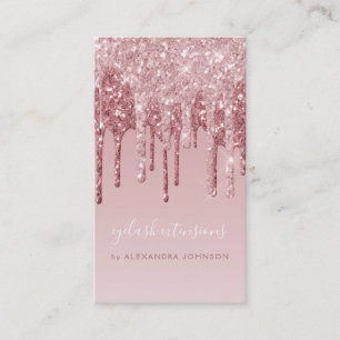 Carte De Visite Rose Rose Parties scintillant Or Eyelash Extension