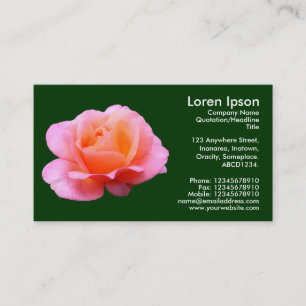 Carte De Visite Rose rose - Vert foncé