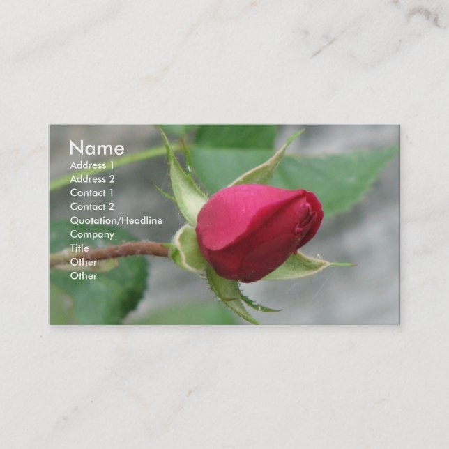 Carte De Visite Rose rouge (Devant)