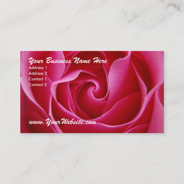 Carte De Visite rose rouge (Devant)