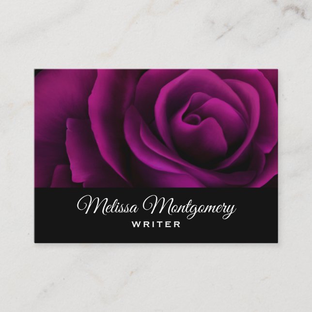 Carte De Visite Rose rouge violet gothique (Devant)