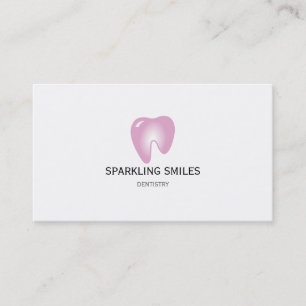Carte de visite rose simple de dentiste