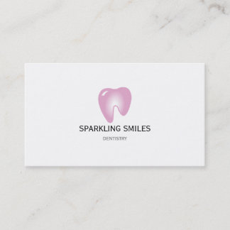 Carte de visite rose simple de dentiste
