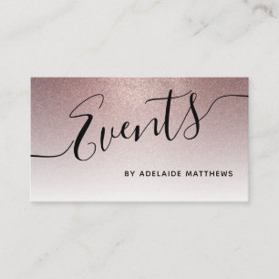 Carte De Visite Rose tendance Parties scintillant or Mariage d'év