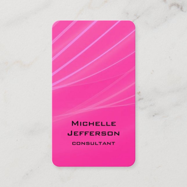 Carte De Visite Rose Vertical violet Abstrait Style moderne tendan (Devant)