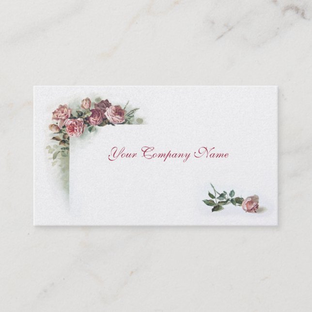 Carte de visite rose victorien de roses (Devant)