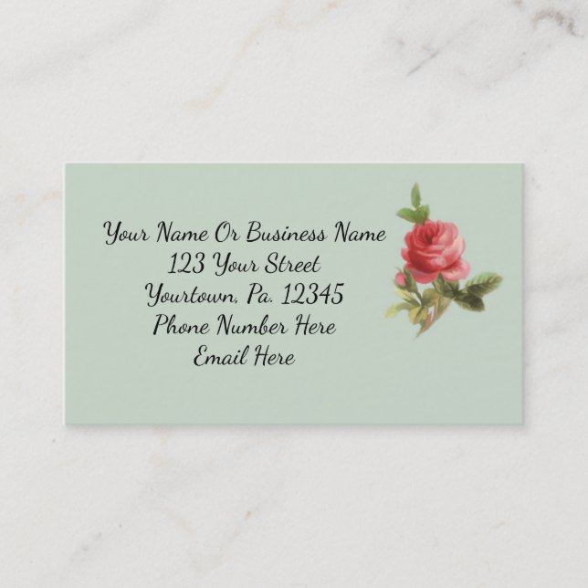 Carte de visite Rose vintage (Devant)