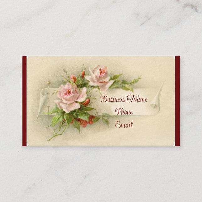 Carte de visite Rose vintage (Devant)