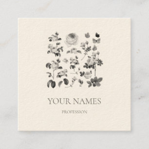 CARTE DE VISITE ROSE vintage FLORAL 