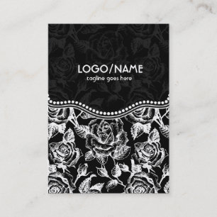 Carte De Visite Rose Vintage noir et blanc Customisé Motif