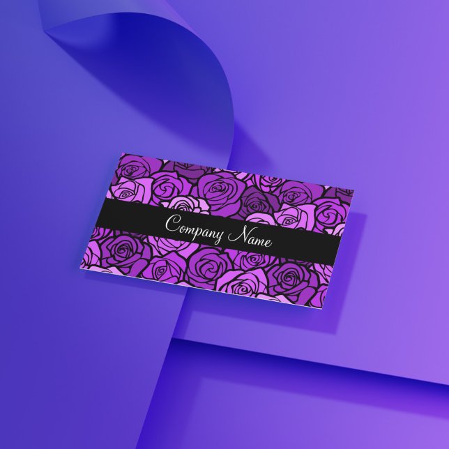Carte de visite rose vintage violet (Créateur téléchargé)