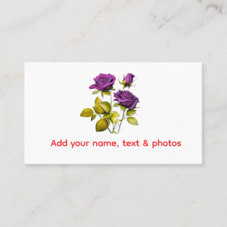 Carte de visite Rose Violette Personnalisée | Ajou