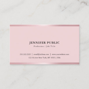 Carte De Visite Rosegold Couleur Minimaliste Moderne Élégant Simpl