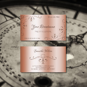 Carte De Visite Rosegold de luxe Ornate Corner Bordures Ornemental