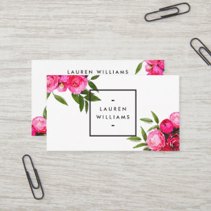 Carte De Visite Roses audacieux Luxe d'aquarelle