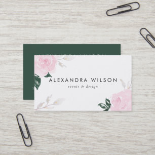 Carte De Visite Roses d'aquarelle rose doux